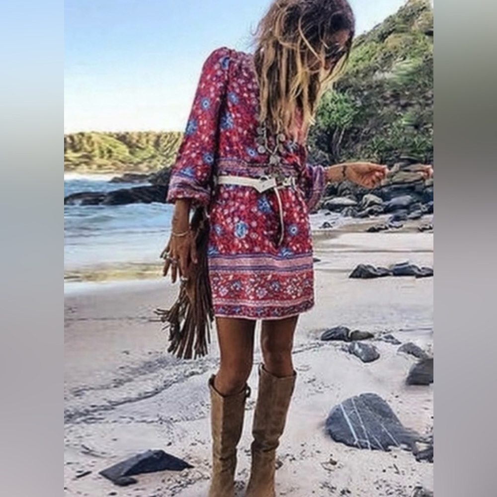 Spell Folktown Playdress in wine